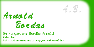 arnold bordas business card