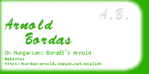 arnold bordas business card